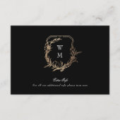 klassieke White Black Gold kuif bruiloft details Informatiekaartje (Voorkant)