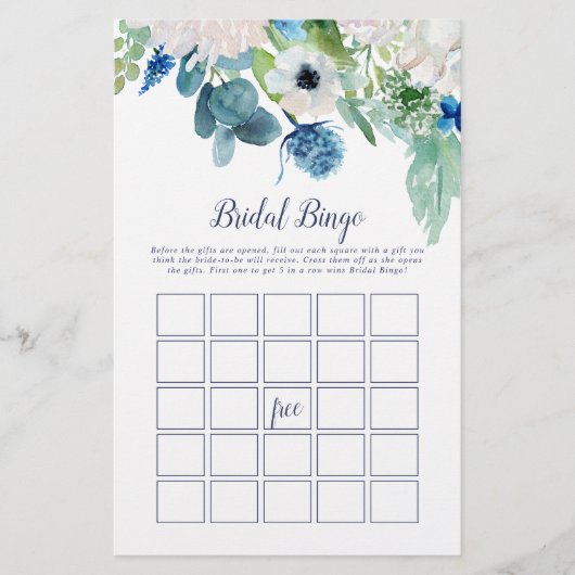Klassieke White Flowers Bridal Bingo Game Flyer (Voorkant)