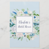 Klassieke White Flowers Bridal Bingo Game Flyer (Achterkant)