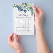 Klassieke White Flowers Bridal Bingo Game Flyer (Hand)