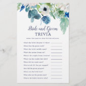 Klassieke White Flowers Bride en Groom Trivia Game Flyer (Voorkant)