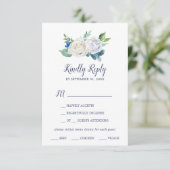 Klassieke White Flowers Menu Keuze RSVP-kaart (Staand voorkant)
