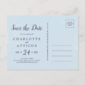 Klassieke White Flowers Navy Save the Date Briefka Uitnodiging Briefkaart (Achterkant)
