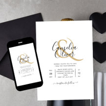 Klassieke White Gold Script Print of Digital Weddi