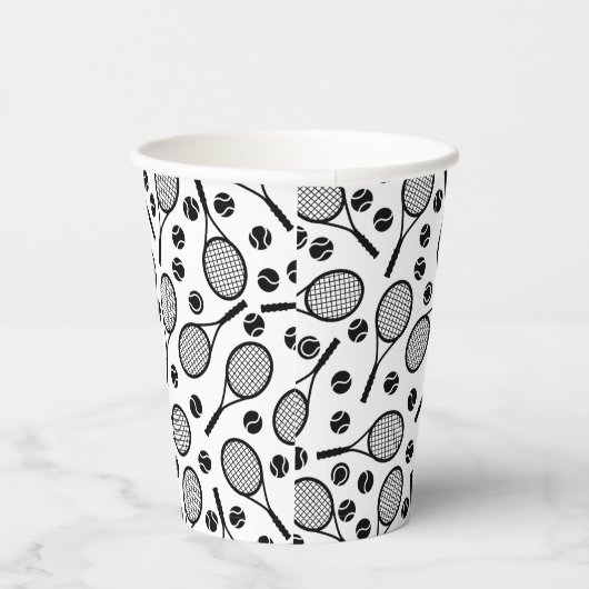 Klassieke White Tennis Pattern Player Birthday Par Papieren Bekers (Rechts)