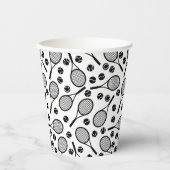 Klassieke White Tennis Pattern Player Birthday Par Papieren Bekers (Voorkant)
