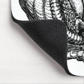 Klassieke Wicker Cornucopia Zwart Wit Illustratie Muismat (Hoek)