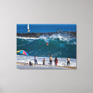 Klassieke wig wipeout - Newport Beach, Ca Canvas Afdruk