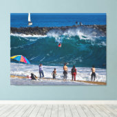 Klassieke wig wipeout - Newport Beach, Ca Canvas Afdruk (Insitu (Houten vloer))