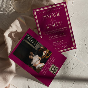 Klassieke wijn Oude rijkdom Retro foto QR-code bru Kaart