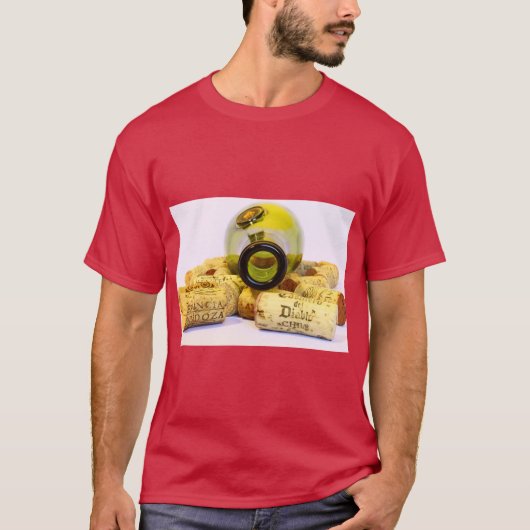 Klassieke wijnfles kunst T-shirt (Voorkant)