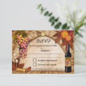 Klassieke wijnmakerij of wijngaard RSVP uitnodigin (Staand voorkant)