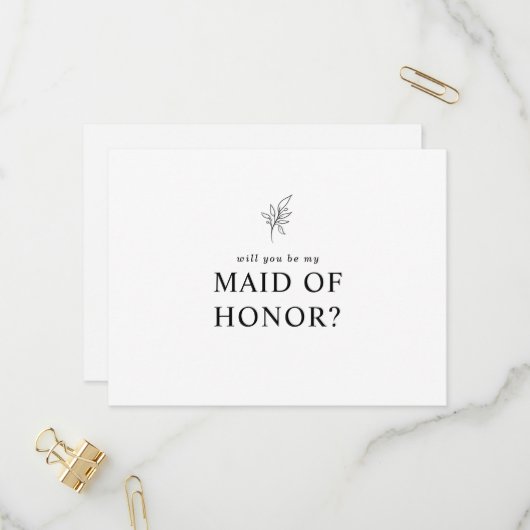 Klassieke Wil je mijn getuige zijn Uitnodiging Briefkaart (Voorkant / Achterkant in situ)