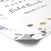 Klassieke Wild Floral Bridal Brunch Welkomstbord Poster (Hoek)