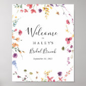 Klassieke Wild Floral Bridal Brunch Welkomstbord Poster (Voorkant)