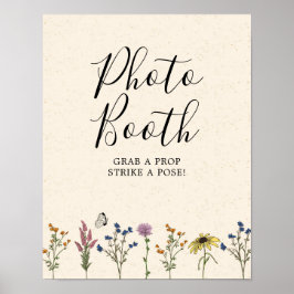 Klassieke Wilde Bloem Baby Shower Fotohokje Poster