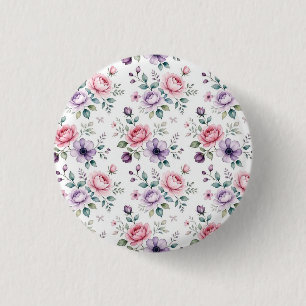 klassieke Wilde Bloem Botanische Speld Ronde Button 3,2 Cm