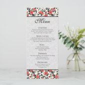 Klassieke Wilde Bloem Rustieke Roos Tropisch Bruil Menu (Staand voorkant)