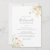 Klassieke Wilde Bloemen Bruidsmeisjes Lunch Bruilo Kaart (Voorkant)