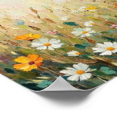 Klassieke Wilde Bloemenweide Plattelandskunst Poster (Hoek)