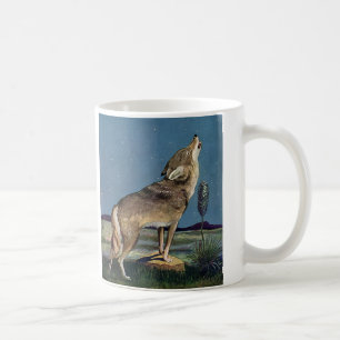Klassieke Wilde Dier, Wolf die naar de Maan huilt Koffiemok