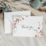 Klassieke wilde flat bruiloft bedankkaart<br><div class="desc">Deze klassieke, kleurrijke, florale bruiloft bedankt dat je kaart perfect is voor een tropische bruiloft. Het ontwerp is voorzien van roze, paarse, gele, bogundy, marjoor en blauwe, met de hand getekende, wilde bloemen die in prachtige vormen zijn gegoten. Geef de binnenkant van de kaart een persoonlijk tintje met uw namen...</div>