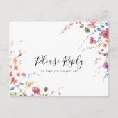 Klassieke Wilde Kleurenmenu Keuze RSVP Briefkaart (Voorkant)