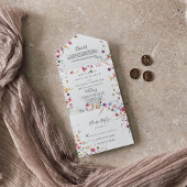 Klassieke wilde kleurige Floral Wedding All In One Uitnodiging