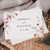 Klassieke wilde kleurige Floral Wedding Drieluik Uitnodiging