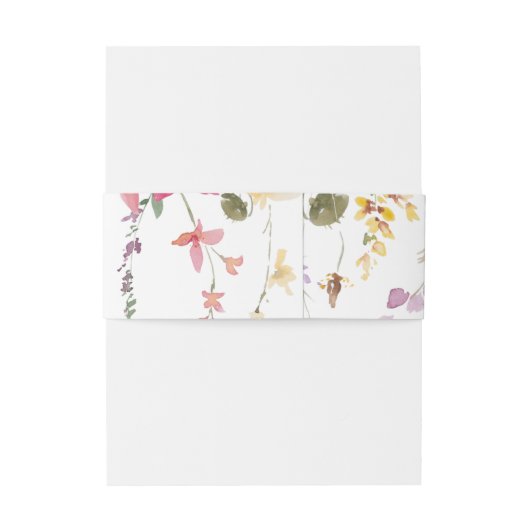 Klassieke wilde kleurige Floral Wedding Uitnodigingen Wikkel (Achterkant Voorbeeld)