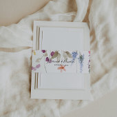 Klassieke wilde kleurige Floral Wedding Uitnodigingen Wikkel