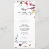 Klassieke wilde kleurrijke Floral Dinner Menu (Voorkant)