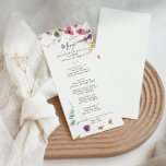 Klassieke wilde kleurrijke Floral Dinner Menu<br><div class="desc">Deze klassieke kleurrijke florale diner menukaart is perfect voor een tropische bruiloft. Het ontwerp is voorzien van roze, paarse, gele, bogundy, marjoor en blauwe, met de hand getekende, wilde bloemen die in prachtige vormen zijn gegoten. Dit menu kan worden gebruikt voor een trouwreceptie, een repetitief diner, een vrijgezellenfeest of een...</div>