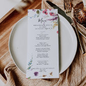 Klassieke wilde kleurrijke Floral Dinner Menu