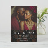 Klassieke wilde roos bloem bruiloft save the date (Staand voorkant)