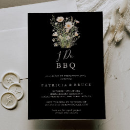 Klassieke Wildflower Black I Do BBQ Engagement Par Kaart