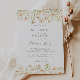 Klassieke Wildflower Brunch en Bubbly Vrijgezellen Kaart