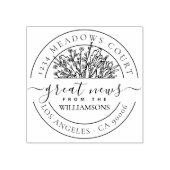 Klassieke Wildflower familie retouradres Rubberstempel (Afrduk)