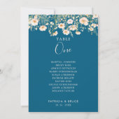 Klassieke Wildflower tafel nummer 1 zitkaart Kaart (Achterkant)