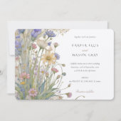 Klassieke Wildflowers Elegant Pastel Wedding Uitno Kaart (Voorkant)