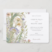 Klassieke Wildflowers Elegant Pastel Wedding Uitno Kaart (Voorkant)