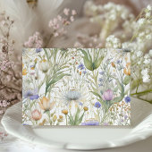 Klassieke Wildflowers Elegant Pastel Wedding Uitno Kaart