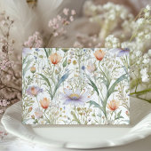 Klassieke Wildflowers Elegant Pastel Wedding Uitno Kaart