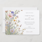 Klassieke Wildflowers Elegant Pastel Wedding Uitno Kaart (Voorkant)