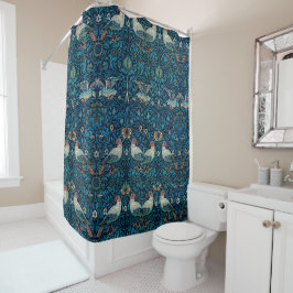 Klassieke William Morris aardbei Retro Navy blauw Douchegordijn