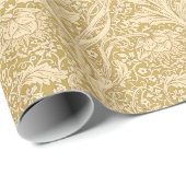 Klassieke William Morris Arcadia Goud Naadloos Cadeaupapier (Rol Hoek)