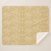 Klassieke William Morris Arcadia Goud Naadloos Sherpa Deken (Voorkant (horizontaal))