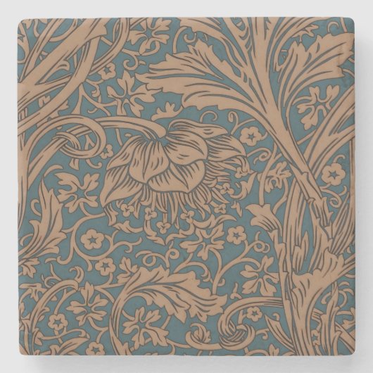 Klassieke William Morris Arcadia Naadloos Behangpa Stenen Onderzetter (Voorkant)