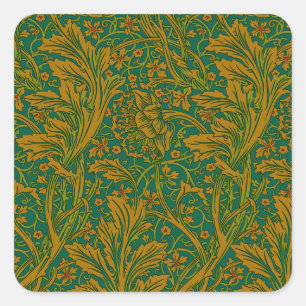 Klassieke William Morris Arcadia Naadloos Behangpa Vierkante Sticker