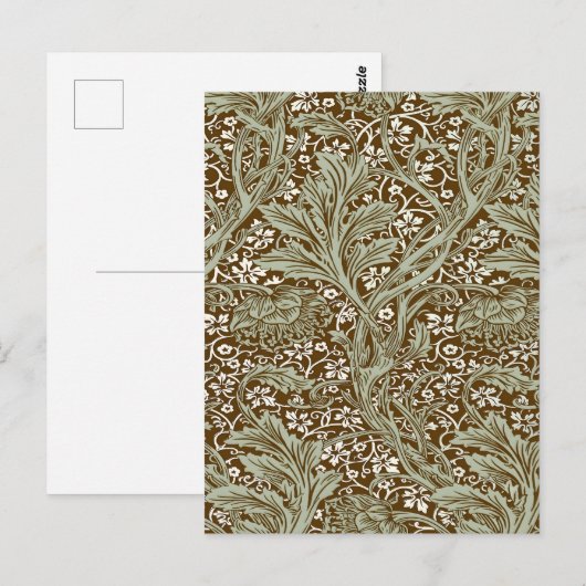 Klassieke William Morris Arcadia Naadloos Patroon Briefkaart (Voorkant / Achterkant)